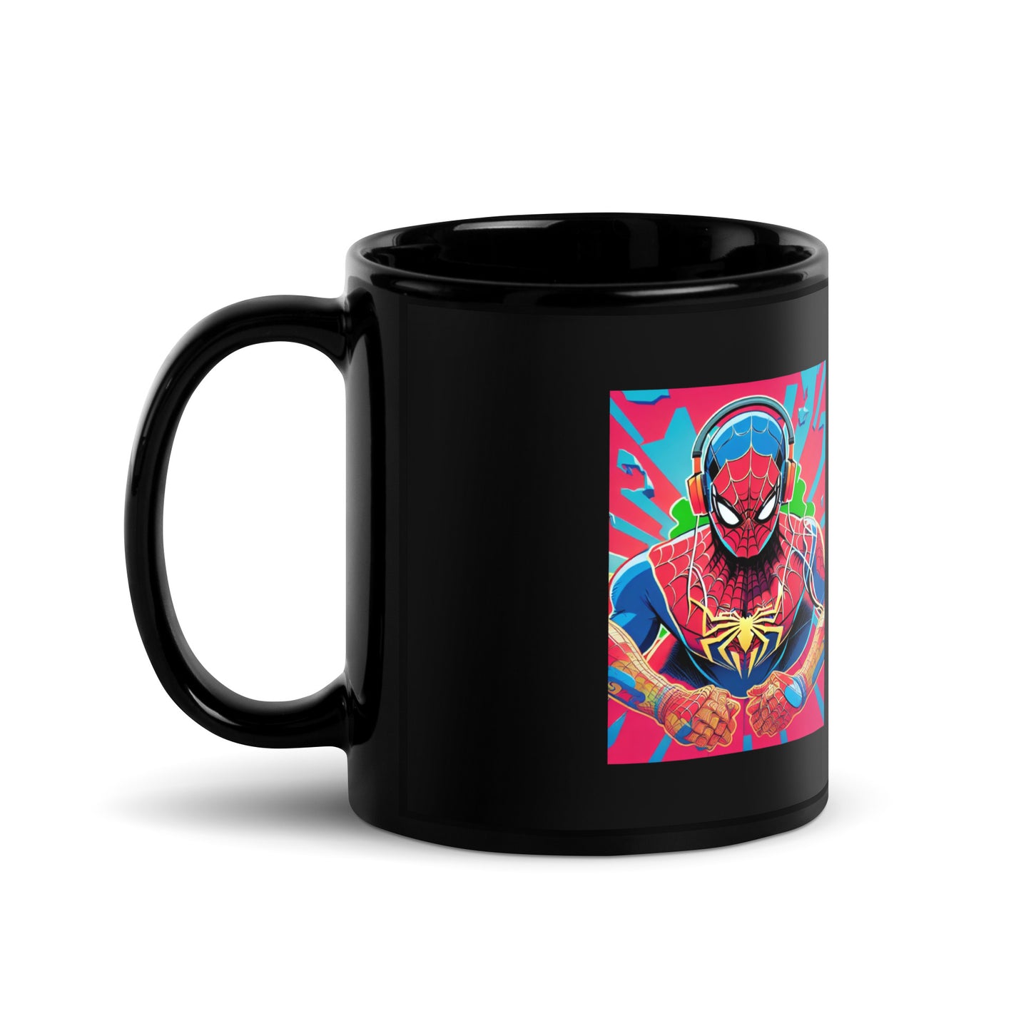 Black Glossy Spider man Mug