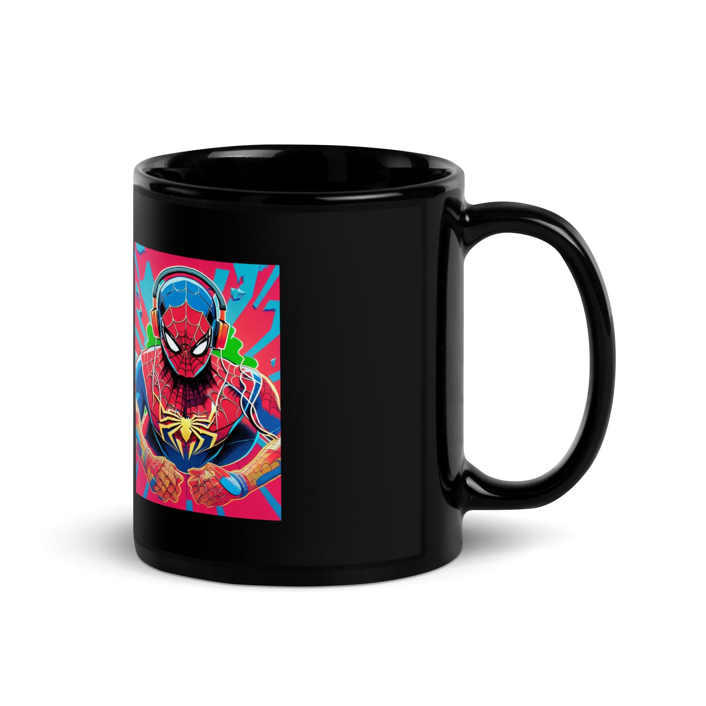 Black Glossy Spider man Mug