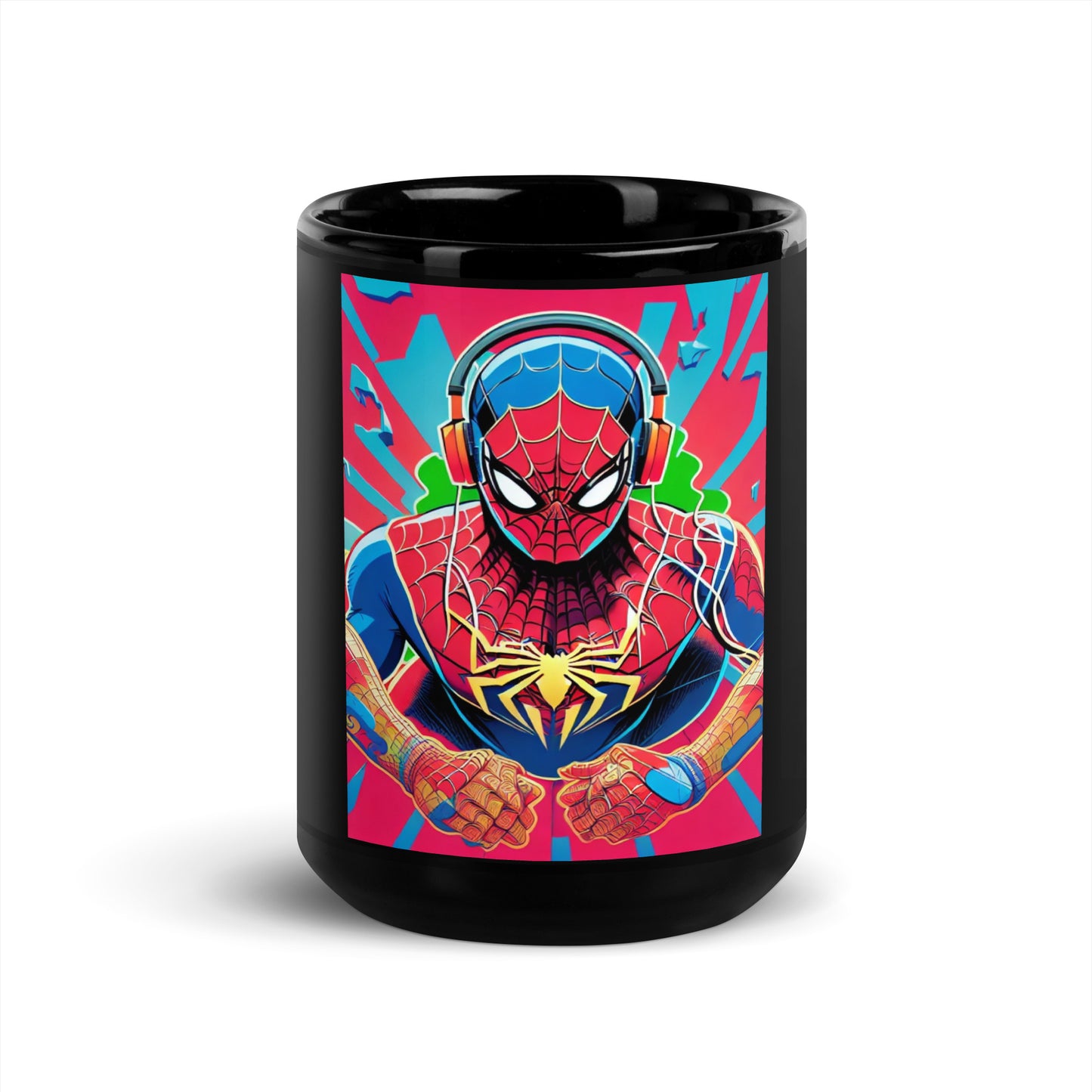 Black Glossy Spider man Mug